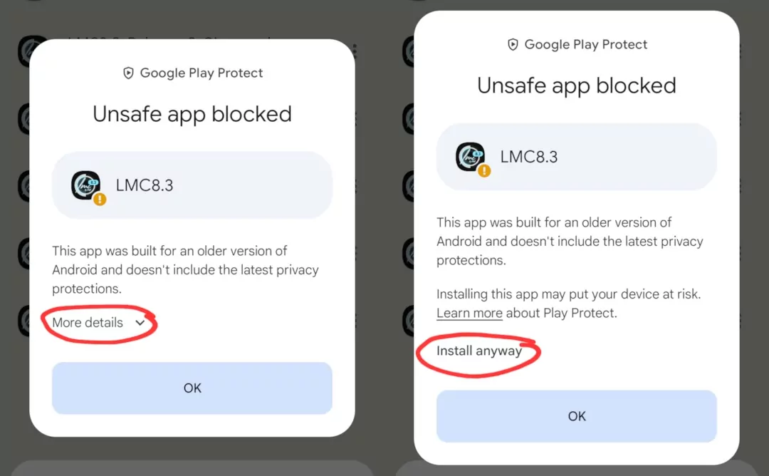 Ignore Google Play Protect